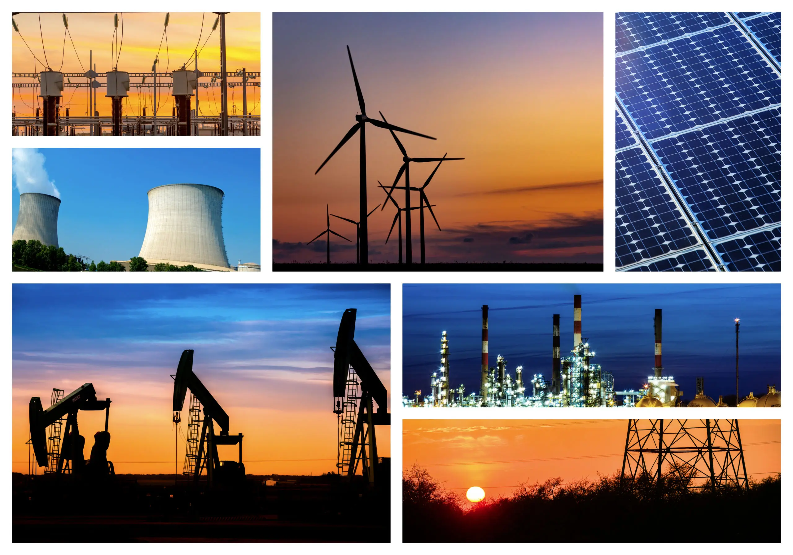 Energy concept with collage of various photo